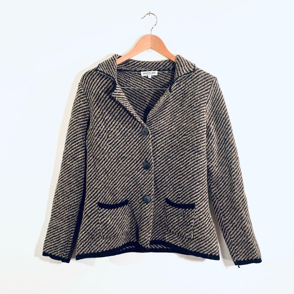 NEW Maryline Vintage Stripe Sweater Blazer